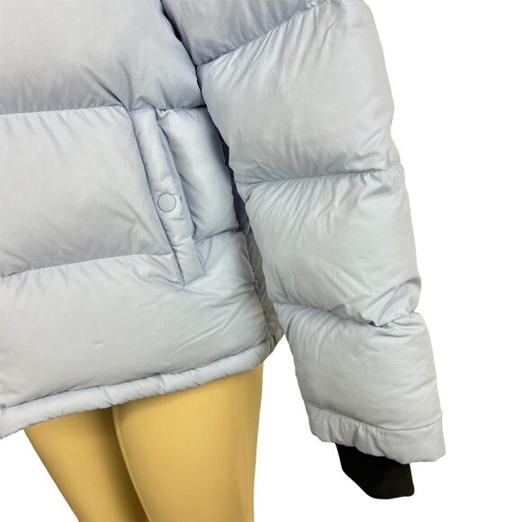 Tna Aritzia The Super Puff Jacket Size M Blue Puffer Hooded Premium Goose Down - Picture 8 of 16